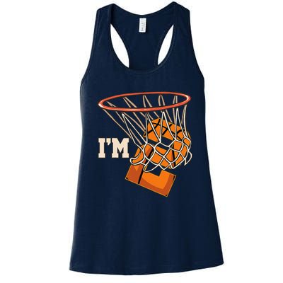 IM 2 Basketball Theme Birthday Party Celebration 2nd Women's Racerback Tank