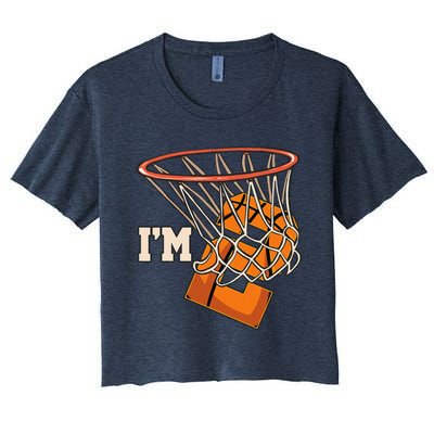 IM 2 Basketball Theme Birthday Party Celebration 2nd Women's Crop Top Tee