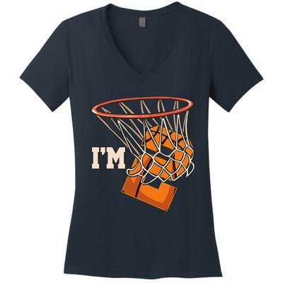 IM 2 Basketball Theme Birthday Party Celebration 2nd Women's V-Neck T-Shirt