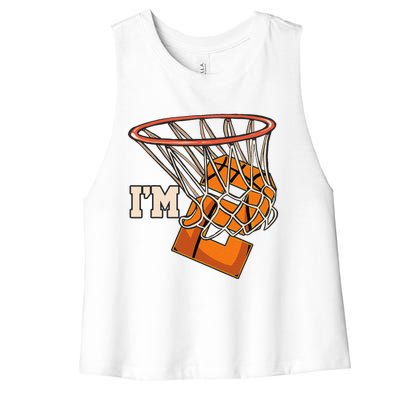 IM 2 Basketball Theme Birthday Party Celebration 2nd Women's Racerback Cropped Tank