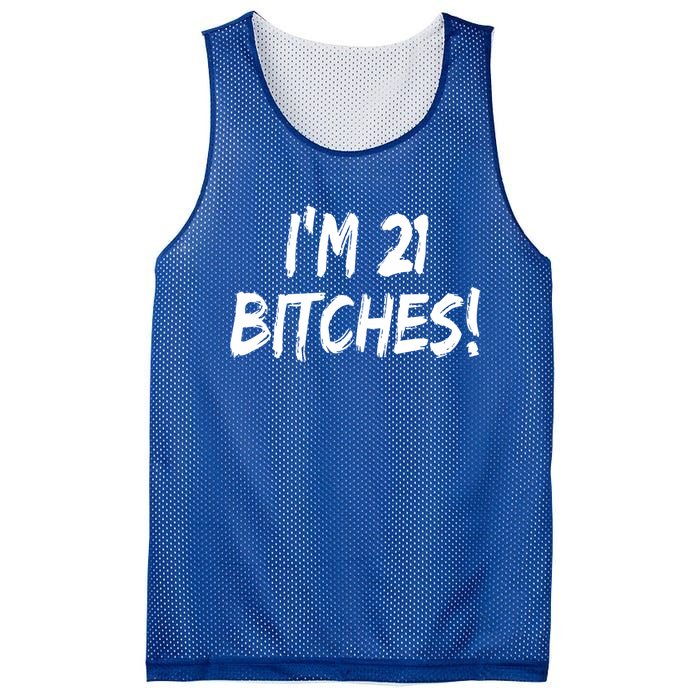 Im 21 Bitches! Funny 21 Year Old Birthday Gift Ing Gift Mesh Reversible Basketball Jersey Tank