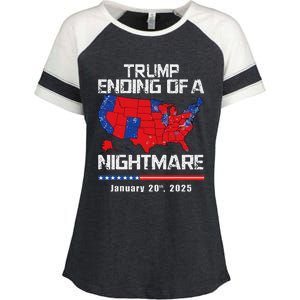 Inauguration 2025 Ending Of A Nightmare Trump 47th President Enza Ladies Jersey Colorblock Tee