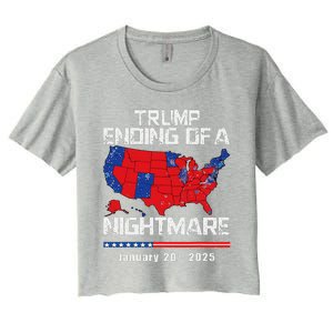 Inauguration 2025 Ending Of A Nightmare Trump 47th President Women's Crop Top Tee