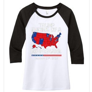 Inauguration 2025 Ending Of A Nightmare Trump 47th President Women's Tri-Blend 3/4-Sleeve Raglan Shirt