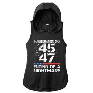 Inauguration 2025 Ending Of A Nightmare Trump 47th President Ladies PosiCharge Tri-Blend Wicking Draft Hoodie Tank