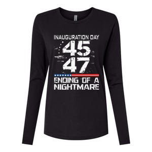 Inauguration 2025 Ending Of A Nightmare Trump 47th President Womens Cotton Relaxed Long Sleeve T-Shirt