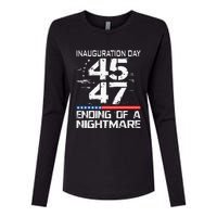 Inauguration 2025 Ending Of A Nightmare Trump 47th President Womens Cotton Relaxed Long Sleeve T-Shirt