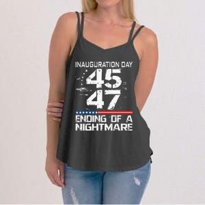 Inauguration 2025 Ending Of A Nightmare Trump 47th President Women's Strappy Tank