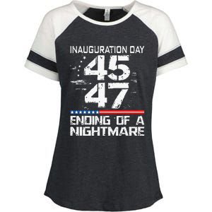 Inauguration 2025 Ending Of A Nightmare Trump 47th President Enza Ladies Jersey Colorblock Tee