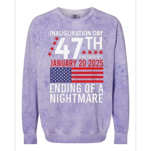 Inauguration 2025 Ending Of A Nightmare Trump 47th President Colorblast Crewneck Sweatshirt