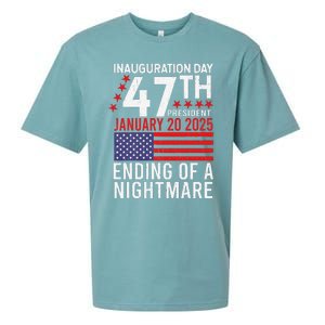 Inauguration 2025 Ending Of A Nightmare Trump 47th President Sueded Cloud Jersey T-Shirt