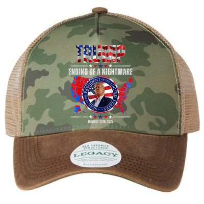Inauguration 2025 Ending Of A Nightmare President Donald J Trump Legacy Tie Dye Trucker Hat