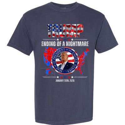 Inauguration 2025 Ending Of A Nightmare President Donald J Trump Garment-Dyed Heavyweight T-Shirt