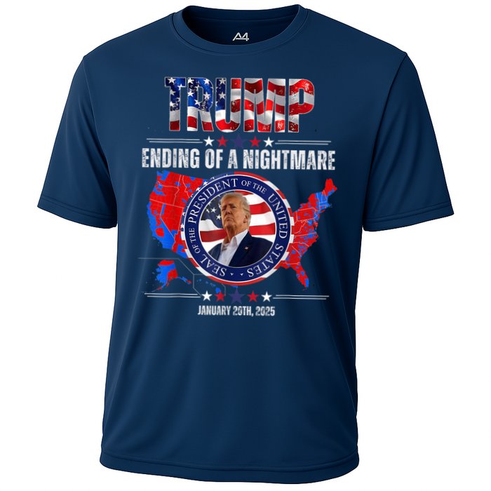 Inauguration 2025 Ending Of A Nightmare President Donald J Trump Cooling Performance Crew T-Shirt
