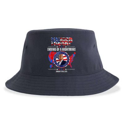 Inauguration 2025 Ending Of A Nightmare President Donald J Trump Sustainable Bucket Hat