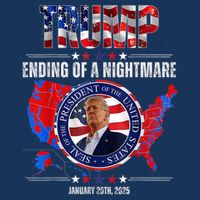 Inauguration 2025 Ending Of A Nightmare President Donald J Trump 7-Panel Snapback Hat