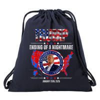 Inauguration 2025 Ending Of A Nightmare President Donald J Trump Drawstring Bag