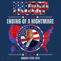 Inauguration 2025 Ending Of A Nightmare President Donald J Trump Pom Pom 12in Knit Beanie