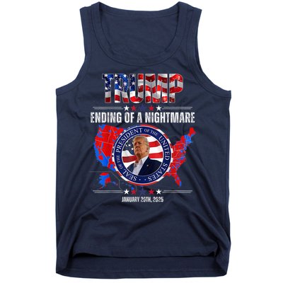 Inauguration 2025 Ending Of A Nightmare President Donald J Trump Tank Top