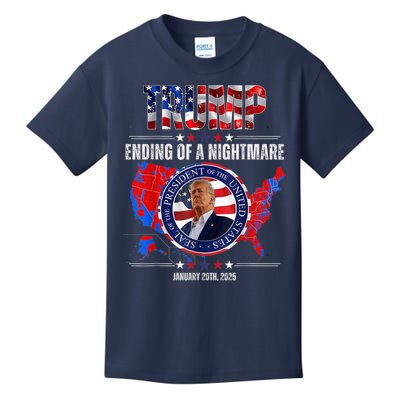 Inauguration 2025 Ending Of A Nightmare President Donald J Trump Kids T-Shirt