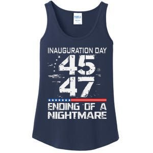 Inauguration 2025 Ending Of A Nightmare Trump 47th President (3) Ladies Essential Tank