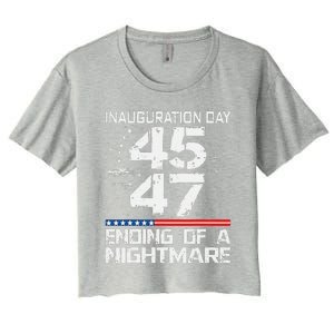 Inauguration 2025 Ending Of A Nightmare Trump 47th President (3) Women's Crop Top Tee