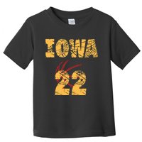 Iowa 22 Golden Yellow Sports Team Jersey Number Toddler T-Shirt