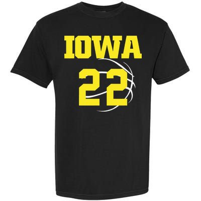 IOWA 22 Jersey 22 Golden Yellow Sports Team Jersey Number Garment-Dyed Heavyweight T-Shirt