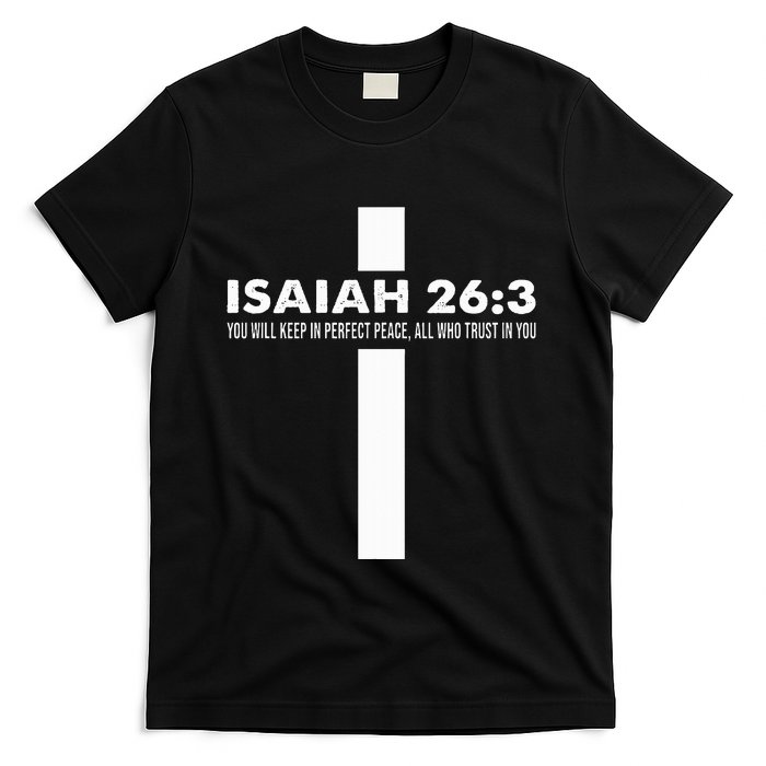 Isaiah 263 Modern Christian Religious Cross Minimalist T-Shirt