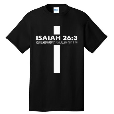 Isaiah 263 Modern Christian Religious Cross Minimalist Tall T-Shirt