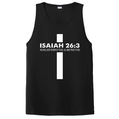 Isaiah 263 Modern Christian Religious Cross Minimalist PosiCharge Competitor Tank