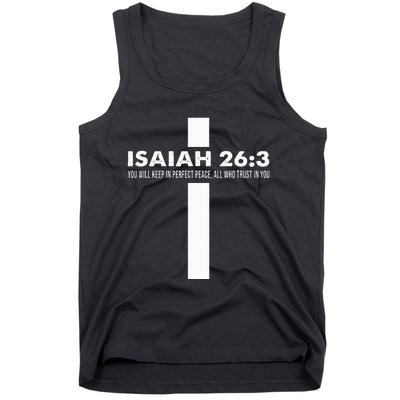 Isaiah 263 Modern Christian Religious Cross Minimalist Tank Top