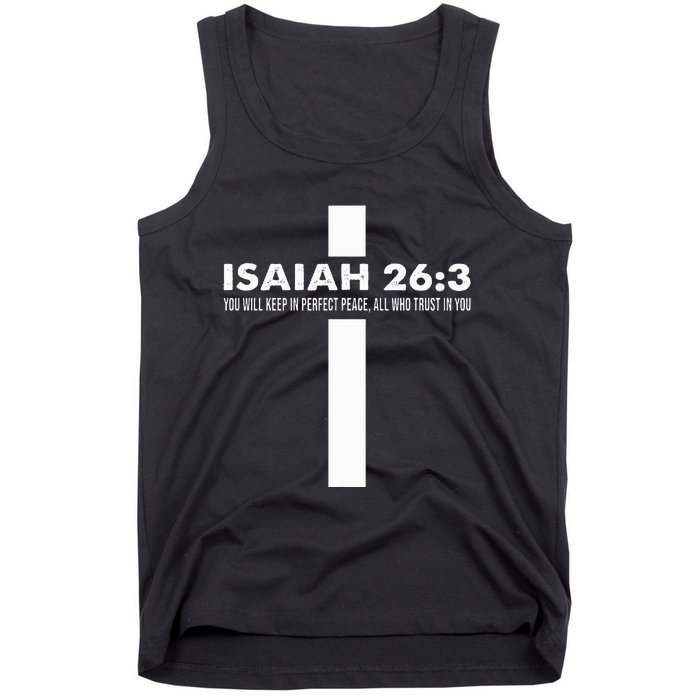 Isaiah 263 Modern Christian Religious Cross Minimalist Tank Top