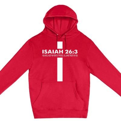 Isaiah 263 Modern Christian Religious Cross Minimalist Premium Pullover Hoodie