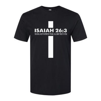 Isaiah 263 Modern Christian Religious Cross Minimalist Softstyle® CVC T-Shirt