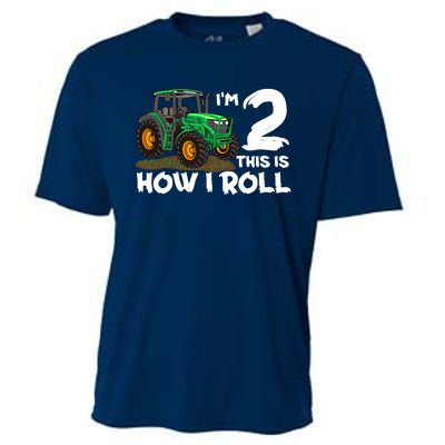 IM 2 This Is How I Roll Tractor 2 Year Old Birthday Farming Cooling Performance Crew T-Shirt