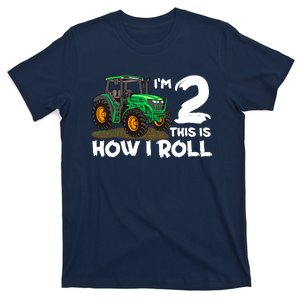 IM 2 This Is How I Roll Tractor 2 Year Old Birthday Farming T-Shirt