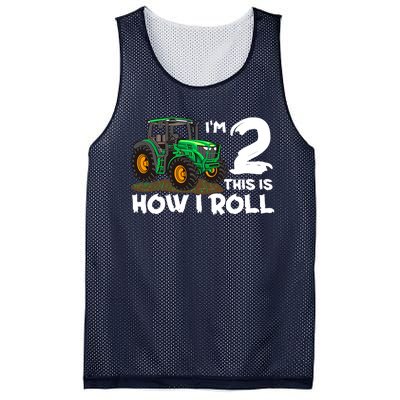 IM 2 This Is How I Roll Tractor 2 Year Old Birthday Farming Mesh Reversible Basketball Jersey Tank