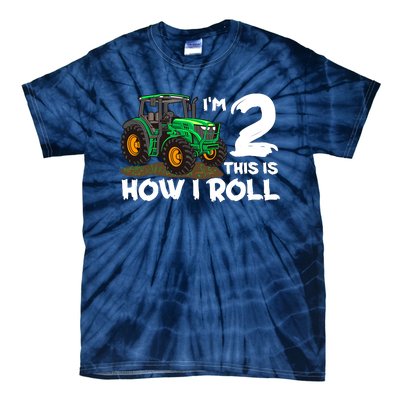 IM 2 This Is How I Roll Tractor 2 Year Old Birthday Farming Tie-Dye T-Shirt