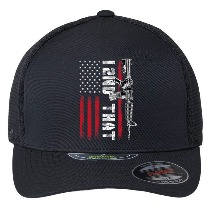 I 2nd That Second Amendment Pro Gun American Flag Patriotic Flexfit Unipanel Trucker Cap