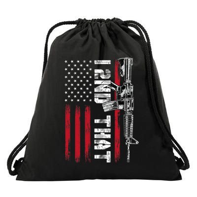 I 2nd That Second Amendment Pro Gun American Flag Patriotic Drawstring Bag