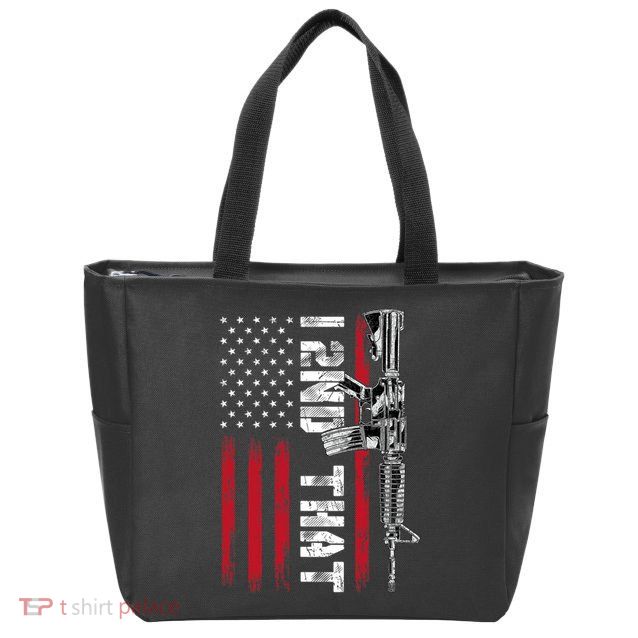 I 2nd That Second Amendment Pro Gun American Flag Patriotic Zip Tote Bag