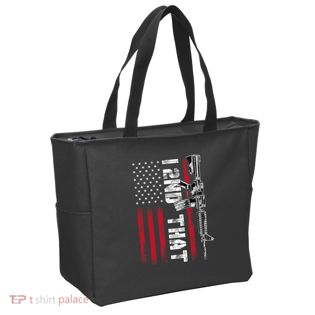 I 2nd That Second Amendment Pro Gun American Flag Patriotic Zip Tote Bag