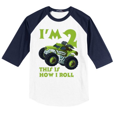 I'm 2 This Is How I Roll Monster Truck Baseball Sleeve Shirt