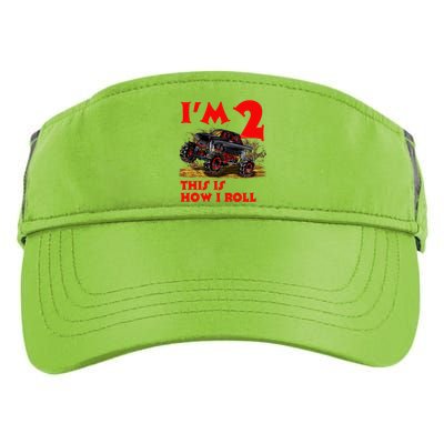 I'm 2 Two This Is How I Roll Monster Truck 2nd Birthday Adult Drive Performance Visor