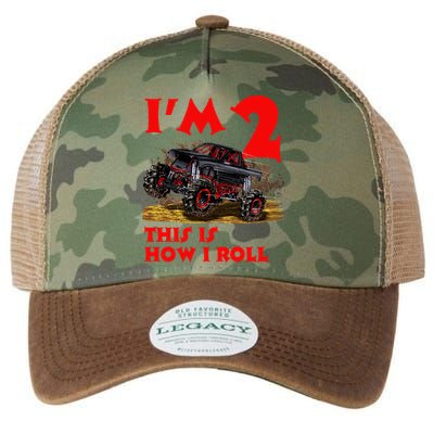 I'm 2 Two This Is How I Roll Monster Truck 2nd Birthday Legacy Tie Dye Trucker Hat