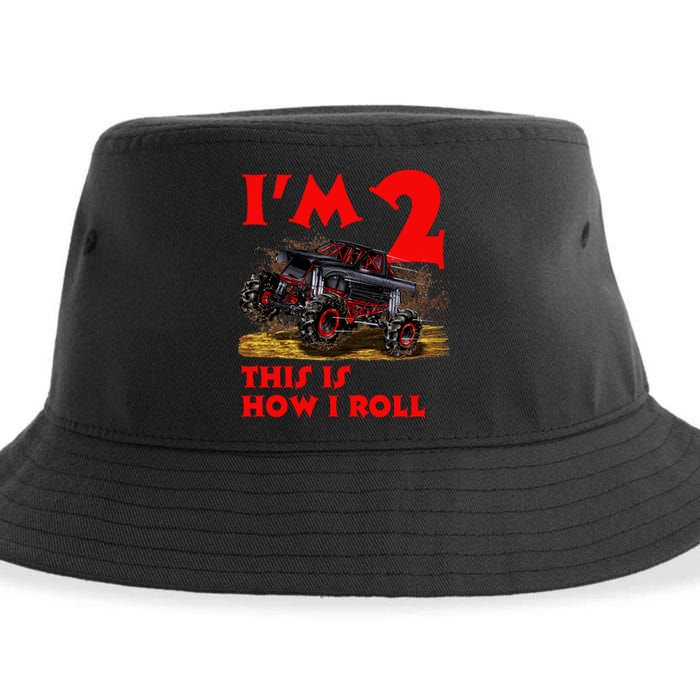 I'm 2 Two This Is How I Roll Monster Truck 2nd Birthday Sustainable Bucket Hat