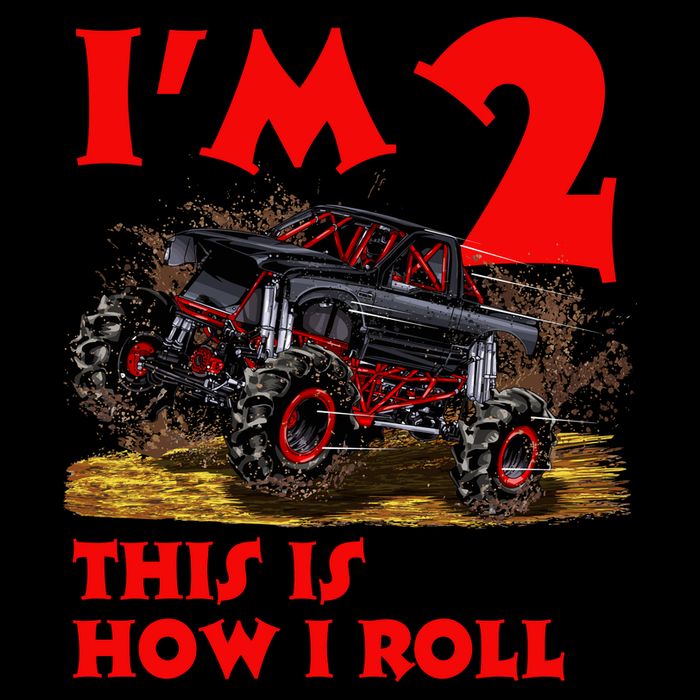 I'm 2 Two This Is How I Roll Monster Truck 2nd Birthday Sustainable Bucket Hat