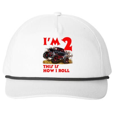 I'm 2 Two This Is How I Roll Monster Truck 2nd Birthday Snapback Five-Panel Rope Hat