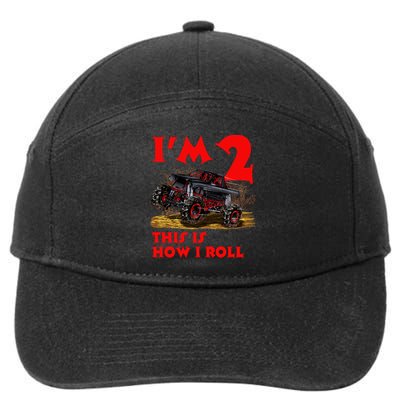 I'm 2 Two This Is How I Roll Monster Truck 2nd Birthday 7-Panel Snapback Hat